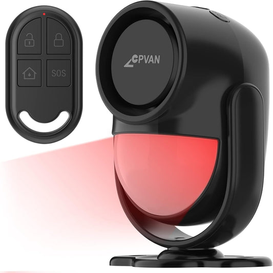alarme de détecteur de mouvement, capteur de mouvement avec télécommande, 125 dB, système d'alarme antivol pour maison, camping-car, garage, bureau, appartement, voiture, magasins, Noir