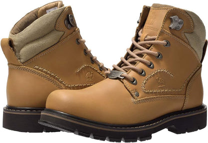 CAMEL CROWN Bottes à lacets Bottes de combat pour hommes Bottes de travail Bottes pour hommes Chaussures de travail en cuir Bottes de travail classiques à tige courte pour extérieur Bottes de loisirs antidérapantes