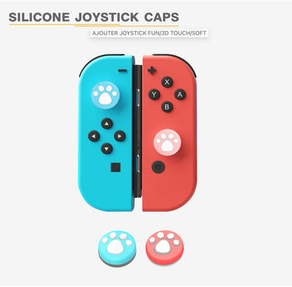Support de poignée Compatible avec Nintendo Switch/OLED Joy Con Controller XL Large Hand Grip Holder Accessories avec Joystick Protection Caps, Rouge-Bleu