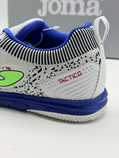 Chaussures de futsal JOMA TACTICO IN - BLANC BLEU/JAUNE FLUO