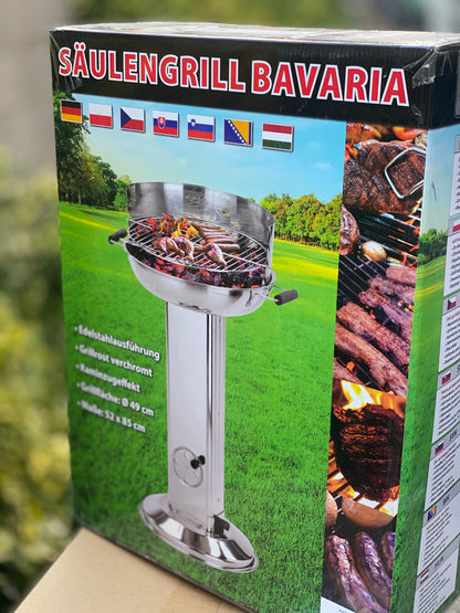 Barbecue sur Pied entièrement en Acier Inoxydable neuf