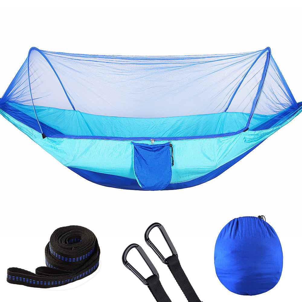 Hamac "Wild-Safe" – Ouverture Automatique & Moustiquaire Intégrée Haute Densité