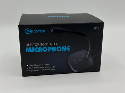 EIVOTOR Microphone PC USB Micro Computer Ordinateur Plug & Play Micro d'enregistrement avec Bouton Muet Compatible avec Mac, Windows 7/8/10, PS4 pour Discord, Youtube, Skype, Podcast, Conférence