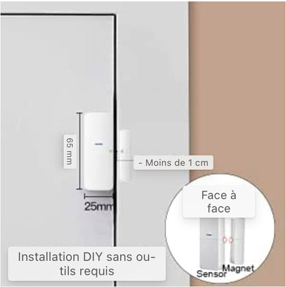 Capteurs de porte et de fenêtre: Ce produit ne peut pas être utilisé seul. Vous devez utiliser notre station de base Smart Home AGSHome HUB Need