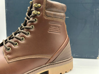 Boots crantées à lacets marron homme