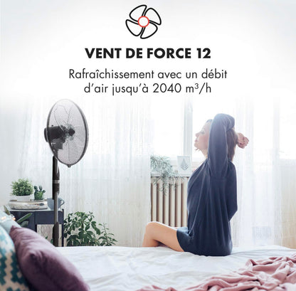 Ventilateur sur Pied, Jusqu'à 2040m³/h, 16" (41cm), 55W de puissance, 5 pales, Oscillation neuf