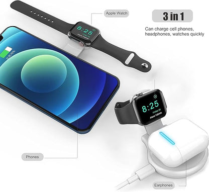 Chargeur à Induction MagSafe 3 in 1, 15W, sans Fil Magnétique Compatible avec Chargeur MagSafe iPhon
