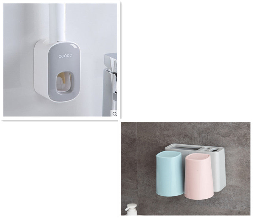 Distributeur "Smile-Press" – Porte-Dentifrice Automatique & Support Mural Antibacté