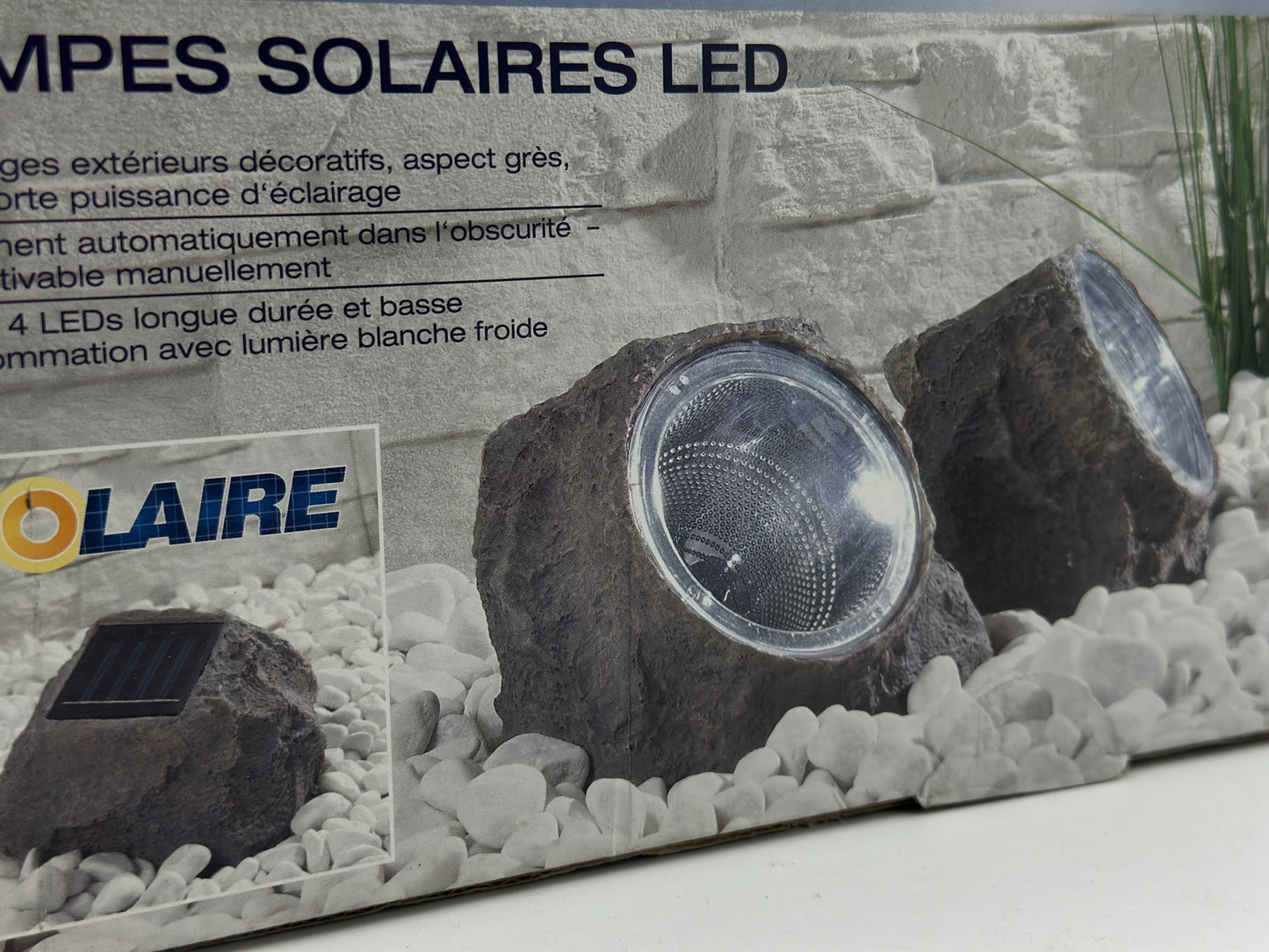 Lot de 3 lampes solaires « pierre » à LED