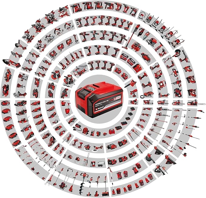 Original Einhell Batterie 18 V 4,0 Ah Power X-Change (Li-Ion, 18 V, 4,0 Ah compatible avec toutes les machines Power X-Change, vendue sans chargeur)