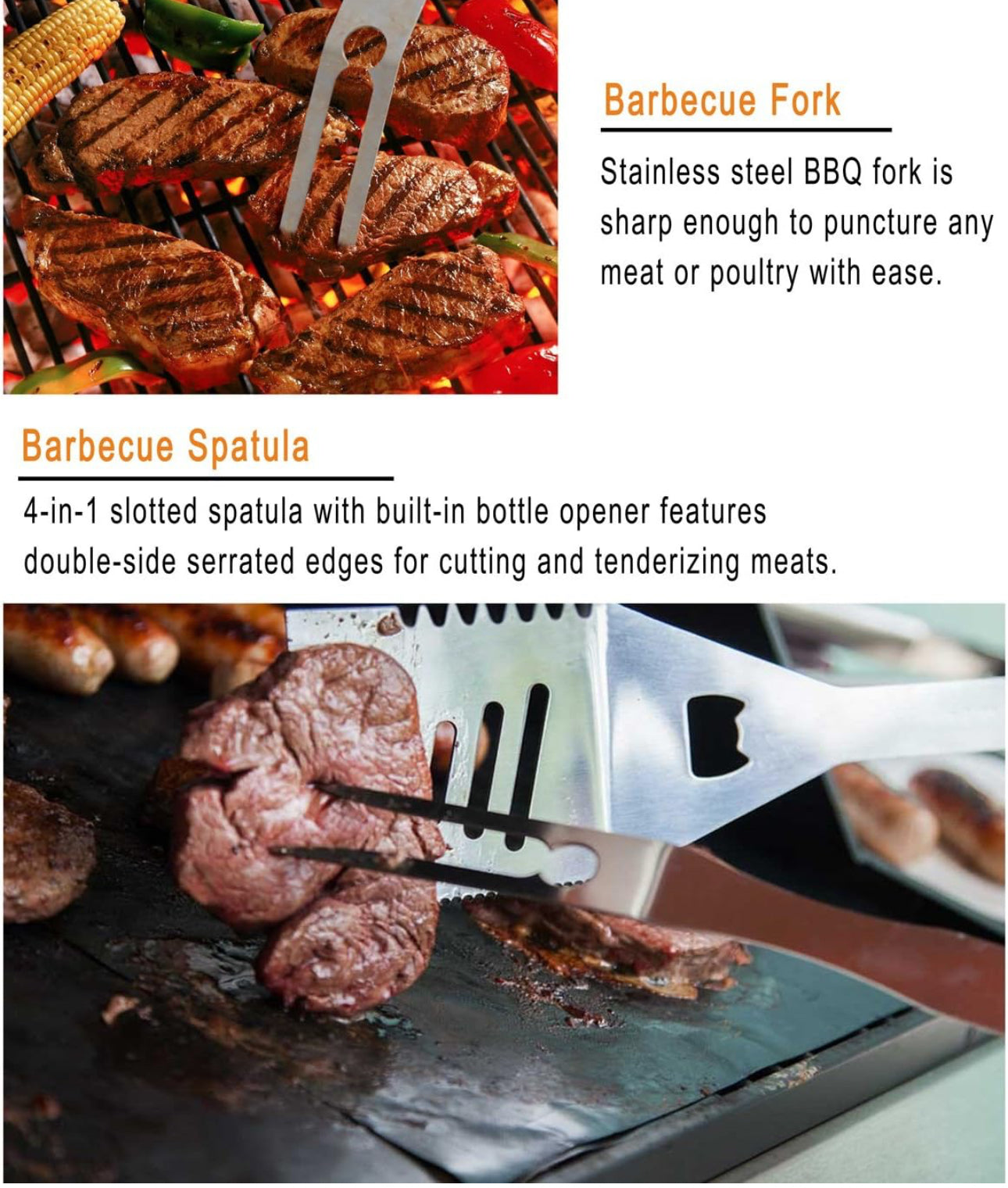 Set Barbecue, 25pcs Barbecue Accessoire avec Résistant à la Chaleur dans Le Cas, Premium Complète Kit Barbecue - Ustensiles Barbecue pour Homme
