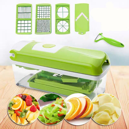 Hachoir "Pro-Chef 12" – Coupe-Légumes Multifonctionnel 12-en-1 & Mandoline de Précision