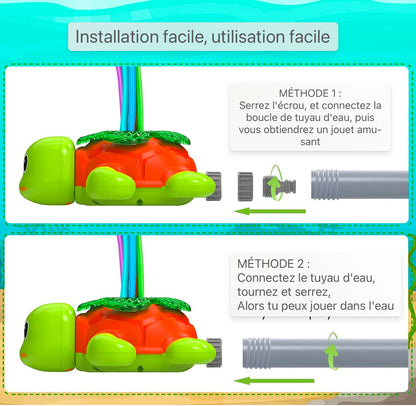 Jouets d'eau pour enfants Sprinkler Enfants, jouets d'été arroseurs d'eau dans le design de tortue pour les activités de plein air de jardin, jouets d'eau de pulvérisation pour les tout-petits filles garçons