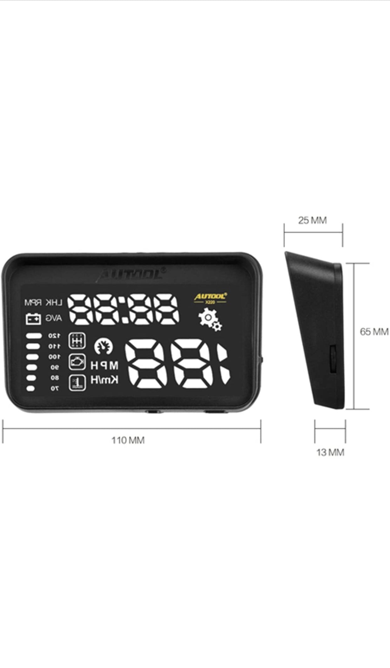 AUTOOL – compteur de vitesse X220 universel pour voiture, affichage tête haute obd hud, Interface OBD2
