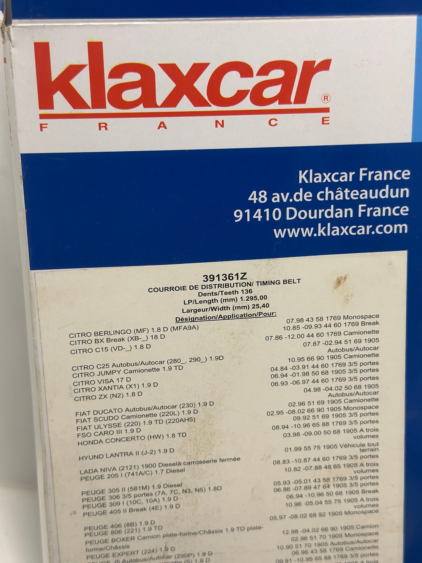 COURROIE CRANTÉE
Réf : 391361z pour Citroën, Peugeot, Fiat …