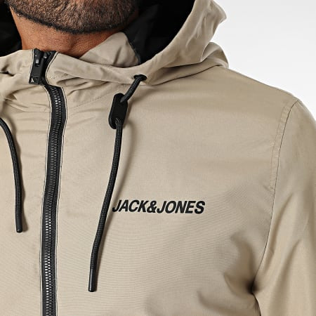 JACK AND JONES
Veste Zippée Capuche Rush Beige Noir Blanc