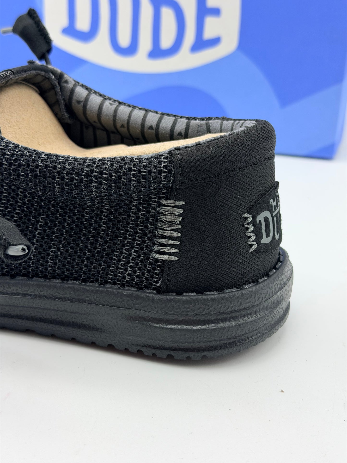 HEYDUDE Wally Stretch Sox - Chaussures pour Hommes - Baskets avec Semelles Confortables - Style Mocassin, Black/Black, 42
