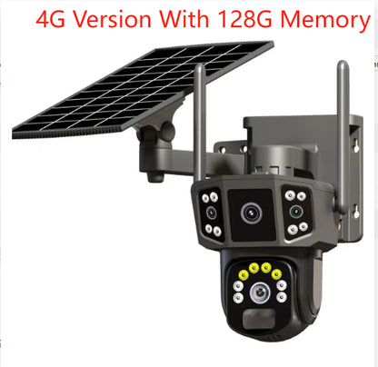Caméra de surveillance 4G, carte SIMpanoramique à écran solaire extérieur