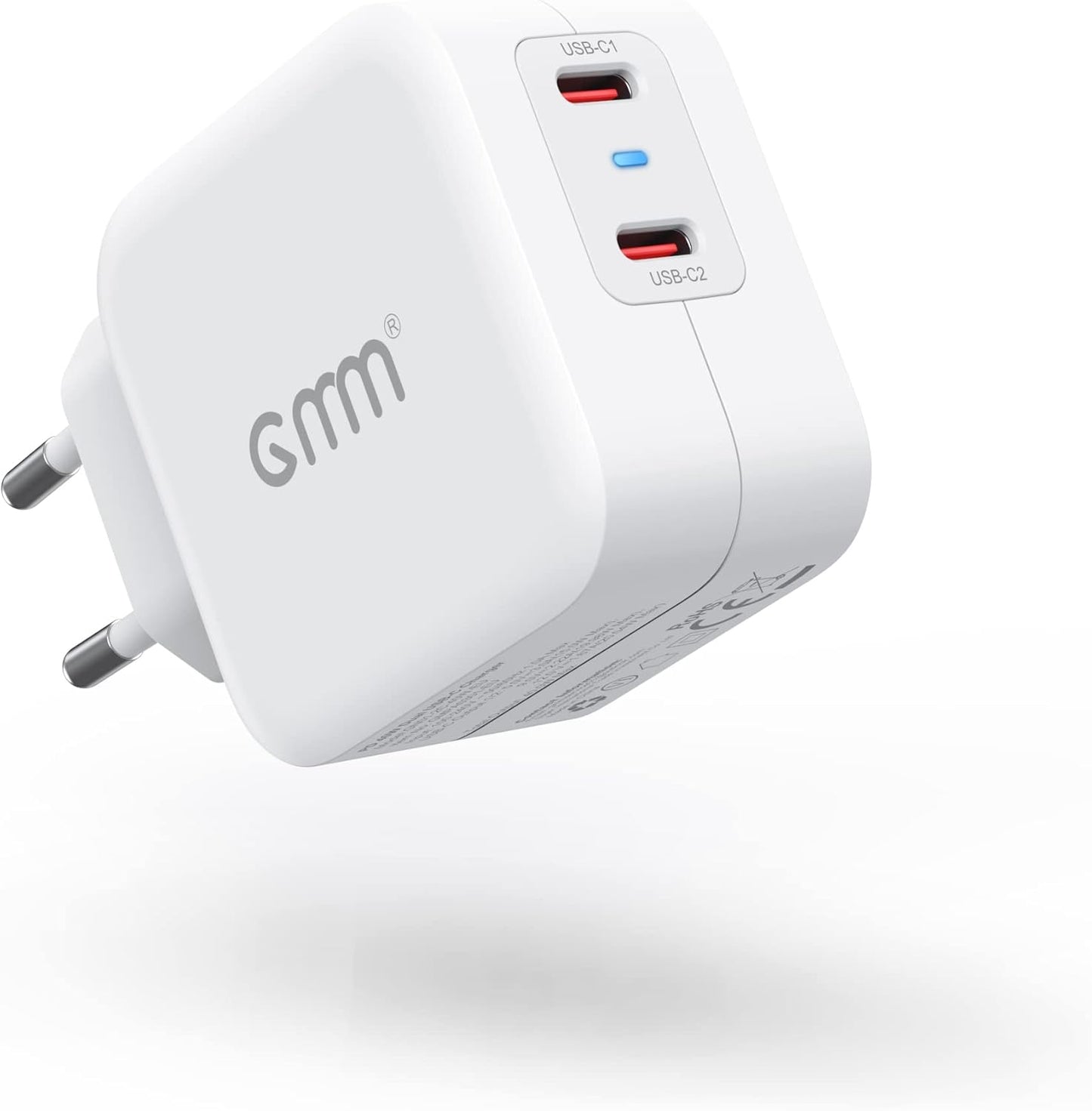 Chargeur USB C 40W, Dual USB-C Chargeur Rapide, 2 Ports PD 3.0 Chargeur 20W Compatible avec iPhone 13, 13 Pro, 13 Pro Max, iPhone 13 Mini