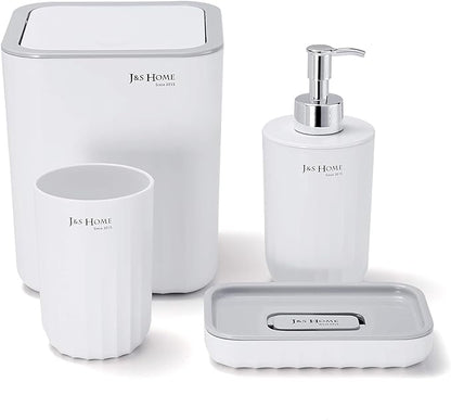 Kit Salle de Bain Moderne, Coupe de Brosse à Dents, Porte-Savon, Poubelle, Distributeur de savon
