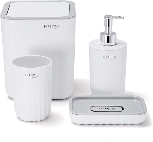 Kit Salle de Bain Moderne, Coupe de Brosse à Dents, Porte-Savon, Poubelle, Distributeur de savon
