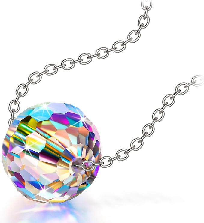 Alex Perry Collier en Cristal pour femmes, Collier en Argent 925, Pendentif en Cristal Cube pour Filles, Cadeaux Personnalisés pour Elle, Cadeaux pour la Fête des Mères, avec boîte à bijoux