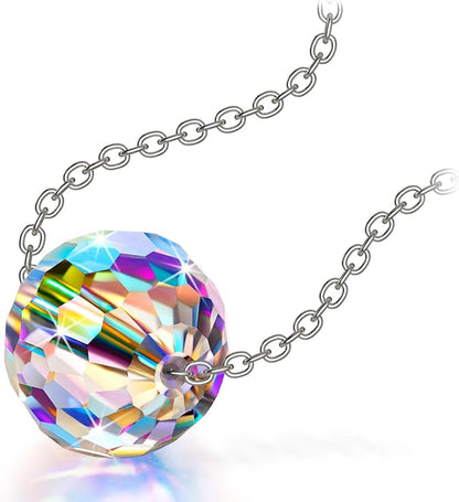 Alex Perry Collier en Cristal pour femmes, Collier en Argent 925, Pendentif en Cristal Cube pour Filles, Cadeaux Personnalisés pour Elle, Cadeaux pour la Fête des Mères, avec boîte à bijoux
