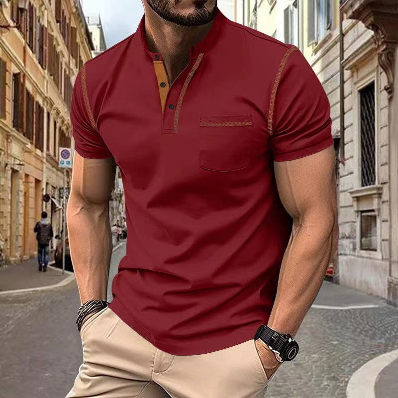 Polo Henley "Urban-Tech" – Tricot Respirant, Séchage Rapide & Détails Contrastés
