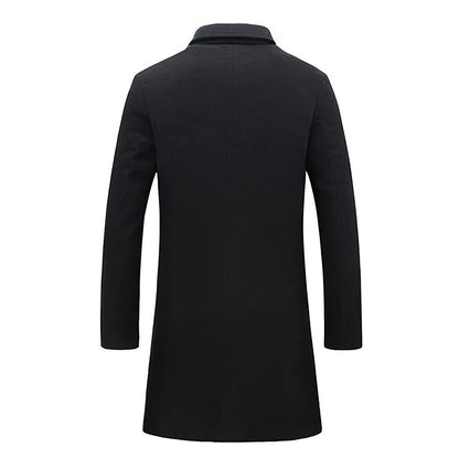 Manteau Long "Élégance Impériale" – Coupe Ajustée & Détails Dorés