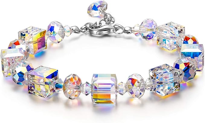 Bracelet Femmes Cadeaux de fête des mères Femmes Bracelet Bijoux Cristaux Femmes Bracelet Cadeaux pour Femmes Maman Dames Amie Anniversaire Anniversaire Cadeaux pour elle avec Boîte à Bijoux