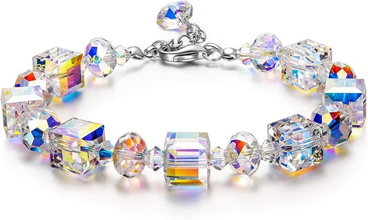 Bracelet Femmes Cadeaux de fête des mères Femmes Bracelet Bijoux Cristaux Femmes Bracelet Cadeaux pour Femmes Maman Dames Amie Anniversaire Anniversaire Cadeaux pour elle avec Boîte à Bijoux