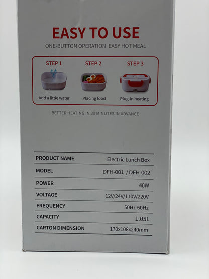 Boîte Chauffante Lunch Box 1.5L Électrique Boîte à Lunch Thermique 12V 24V 220V 40W 3 en 1 Boîte Alimentaires Boîte Repas revêtement en Isolation en Acier Inoxydable Boîtes-Repas