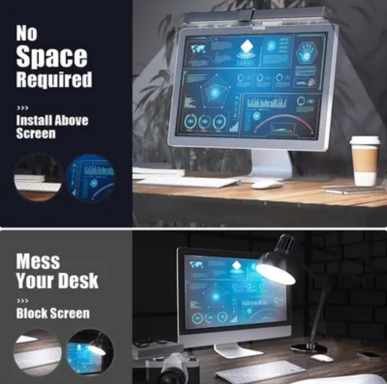 Lampe de Écran Ordinateur, 3 Températures de Couleur 5 Luminosité, Éclairage Intelligent neuf