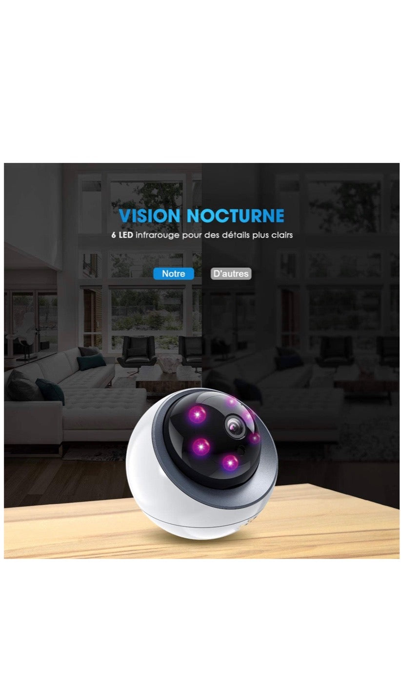 Caméra Surveillance WiFi 1080P FHD, Moniteur bébé, Caméra IP sans Fil /Audio Bidirectionnel
