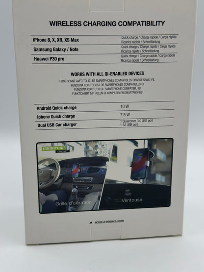 Xmoove - Support Voiture avec Charge sans Fil Rapide Qi - 10W - POWERCAR Contact Inter