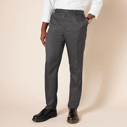 Amazon Essentials Pantalon de Costume Coupe Slim sans Pinces Homme