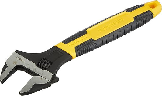 Stanley 0-90-949 250mm Clé À mollette maxSteel Forgée en Acier Chrome Vanadium Traitement Thermique - Poignée Bi matière - mollette de Réglage Crantée -Normes Iso et Din