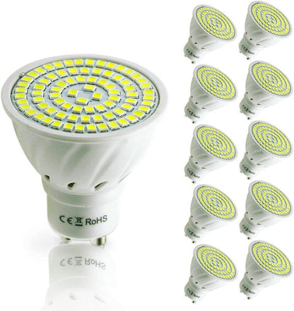 Pocketman 10X GU10 5W Ampoules LED Lampe Bulb 80 LED 3528 SMD LED Spot Ampoule Lampe 450LM Super Lumineux, Blanc Chaud (3000K),AC 220V,120 °Angle de Faisceau