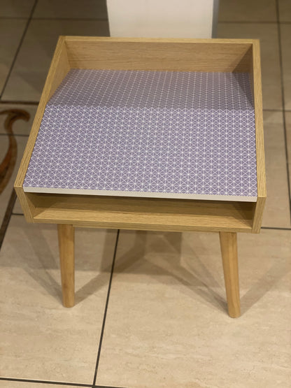 Bout de canapé scandinave sérigraphié gris/chêne À Monter Soit Même