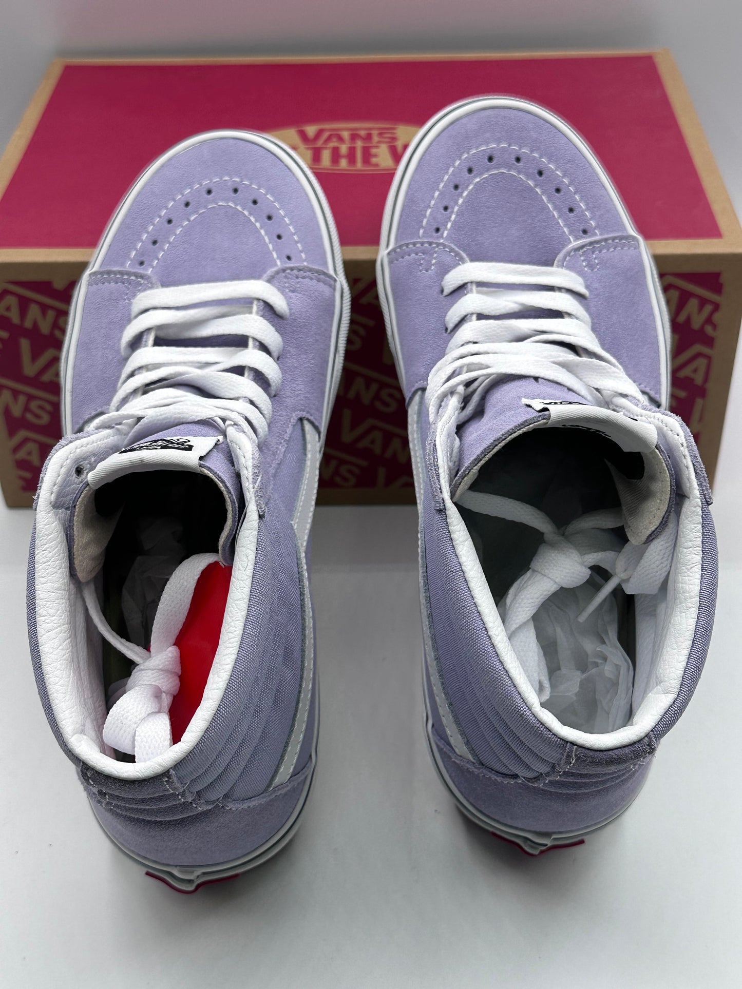 Vans Sk8-hi Baskets violet tulipe/blanc véritable, pointure femme et homme