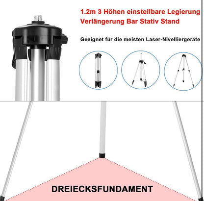 Laser lignes croisées avec trépied 4x360° 16 lignes laser lignes croisées 3 ° autonivelant avec support trépied,2 * 2400 mAh batteries et télécommande,support mural,cadre de levage
