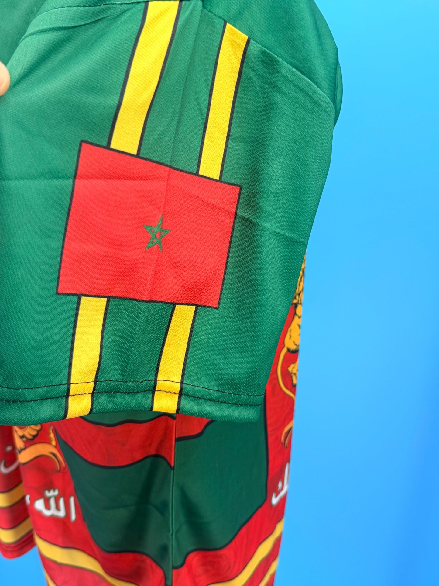 T-shirt de football marocain imprimé en 3D pour hommes, vêtements de sport marocains, t-shirt à col en V, manches courtes
