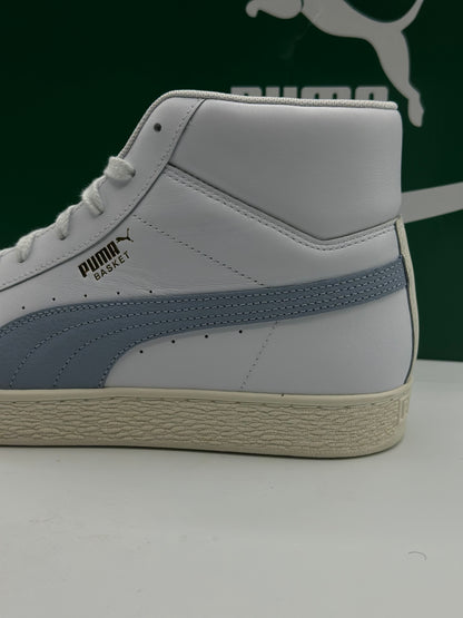 Puma BASKET MID UNISEX - Baskets Montantes - White/Forever Blue/Team Gold/Blanc