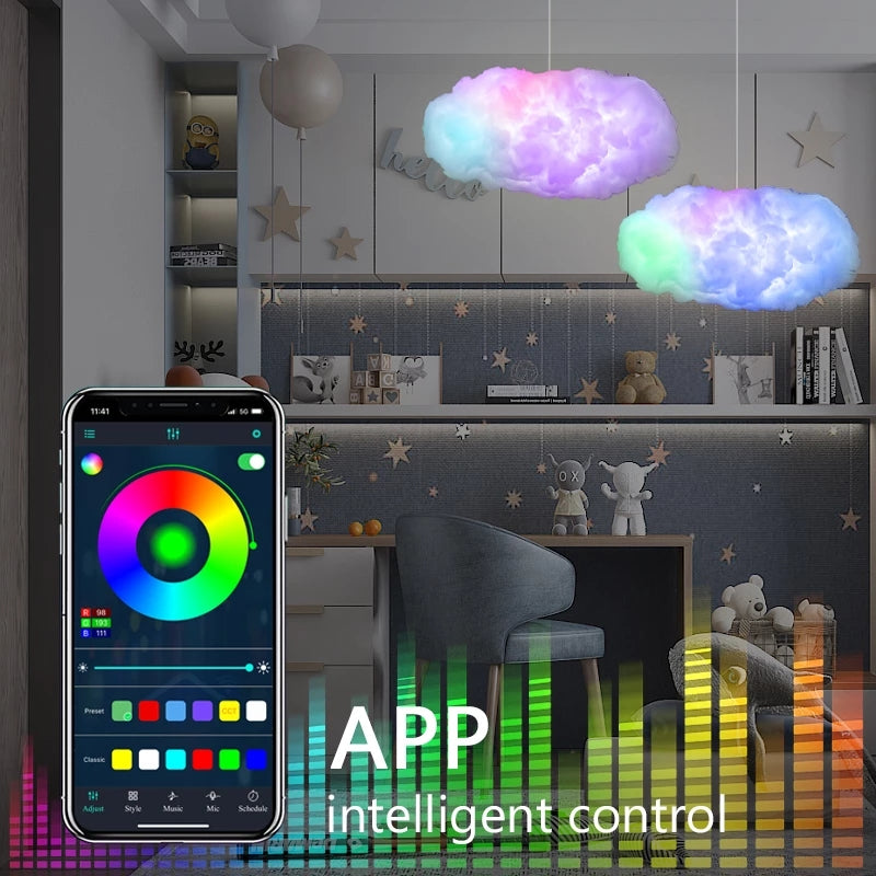 Nuage Connecté "Dream-Cloud" – Lampe 3D RGBIC, Contrôle App & Synchronisation Musicale