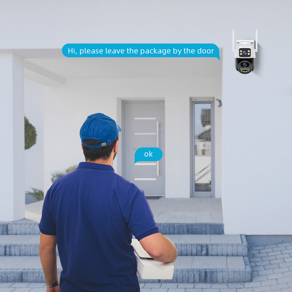 Caméra "Dual-Vision Pro" – Double Objectif, Zoom Hybride & Surveillance Intelligente 360°