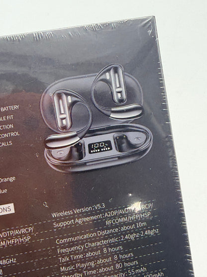 Écouteurs Bluetooth , en noir, driver de 16 mm pour un son puissant, microphone avec un angle de 85º et design Open Ear