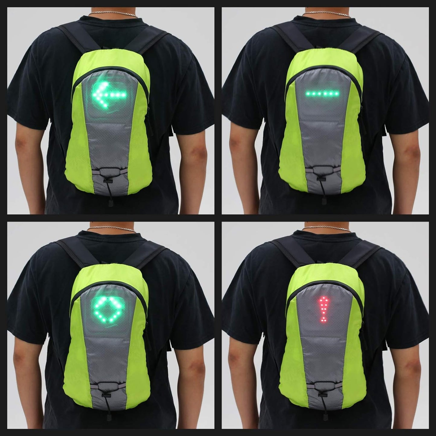 Sac À Dos Réfléchissant Léger USB Rechargeable Indicateur de Direction du Signal Lumineux sans Fil neuf
