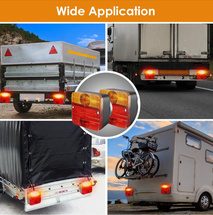 Feux Remorque avec 7M Câble Feu Arrière de Remorque 12V 7 Broches avec Marque de Test E pour Voitures Camions Caravanes Bateaux Camionnettes Feux Arrière d'éclairage