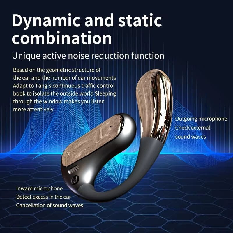 Écouteurs Bluetooth , en noir, driver de 16 mm pour un son puissant, microphone avec un angle de 85º et design Open Ear