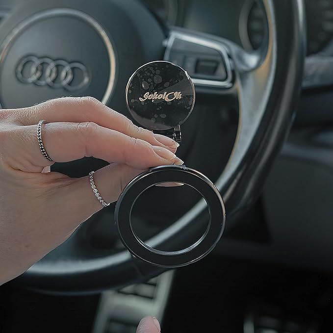 SokolOk Support magnétique pour voiture - Support magnétique pliable à 360° - Compatible avec tous les téléphones, Galaxy, smartphones, iPhone